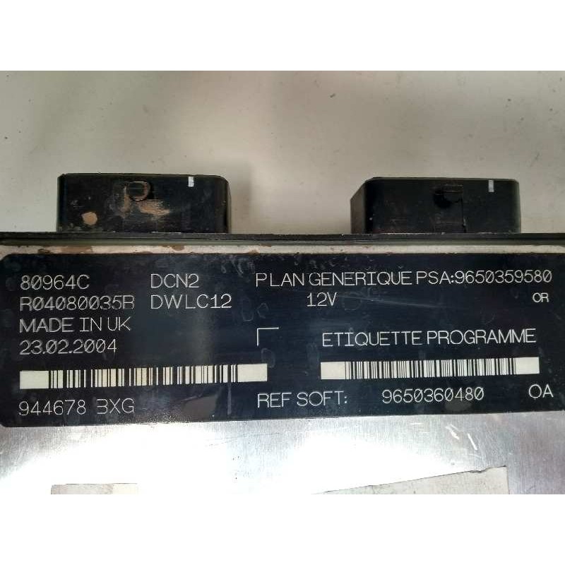 Recambio de centralita motor uce para citroen berlingo 1.9 diesel referencia OEM IAM R04080035B 9650359580 9650360480 80964C