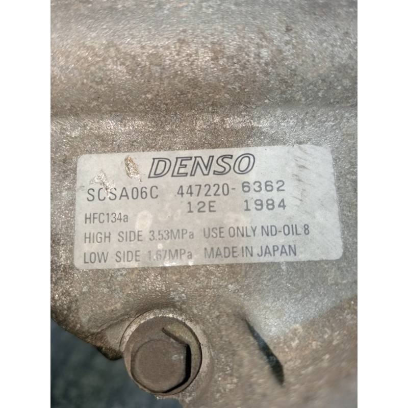 Recambio de compresor aire acondicionado para toyota corolla (e12) 2.0 d-4d linea luna berlina referencia OEM IAM 4472206362  