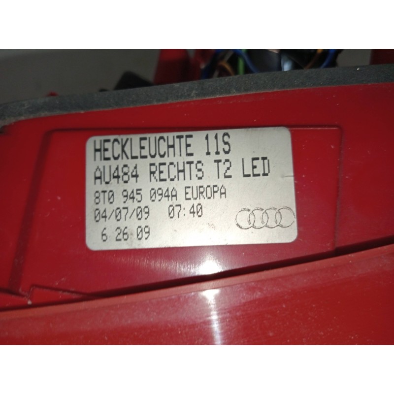 Recambio de piloto trasero izquierdo interior para audi a5 coupe (8t) 2.0 tfsi (132kw) referencia OEM IAM 8T0945093A AU484 