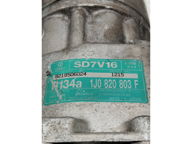 Recambio de compresor aire acondicionado para audi a3 (8l) 1.6 ambiente referencia OEM IAM SD7V161215 1J0820803F 