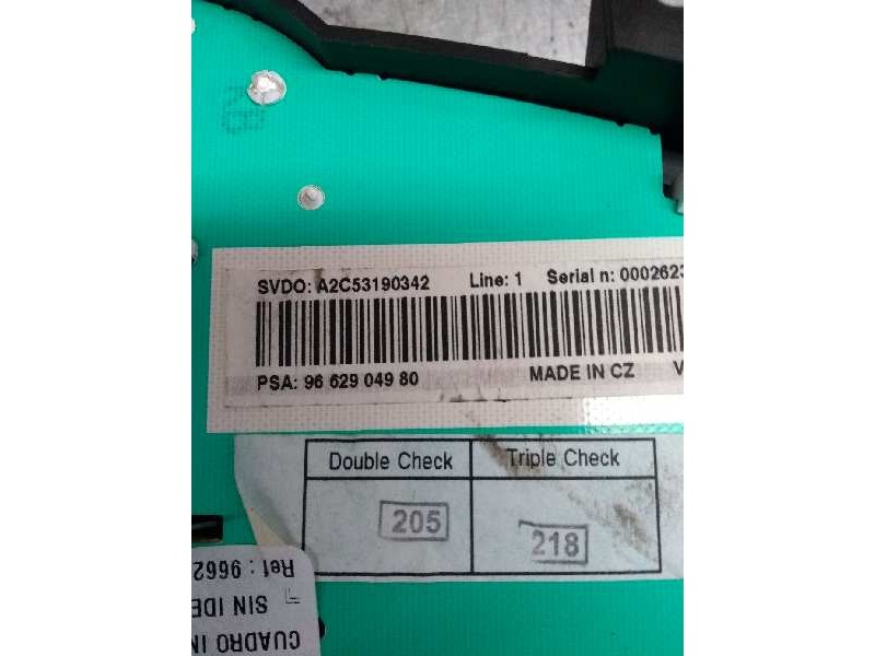 Recambio de cuadro instrumentos para peugeot 207 1.6 hdi referencia OEM IAM 9662904980 A2C53190342 