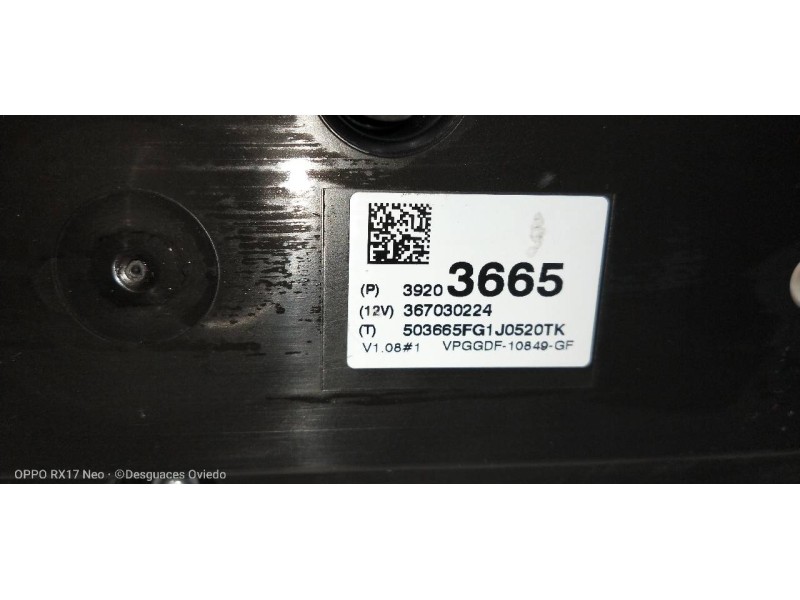 Recambio de cuadro instrumentos para opel zafira (c) excellence start/stop referencia OEM IAM 39203665 367030224 