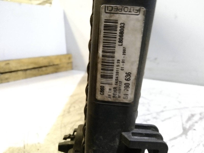 Recambio de radiador agua para fiat fiorino básico referencia OEM IAM L8068003 51790636 