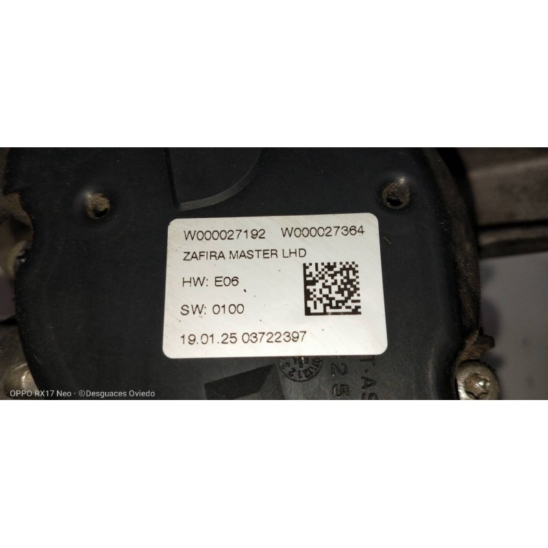 Recambio de motor limpia delantero para opel zafira (c) excellence start/stop referencia OEM IAM W000027364 W000027192 W00002736