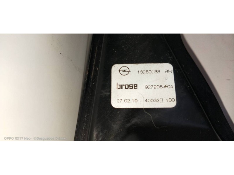 Recambio de elevalunas delantero derecho para opel zafira (c) excellence start/stop referencia OEM IAM 13260138 20951582 