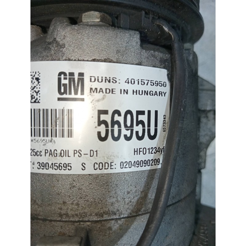 Recambio de compresor aire acondicionado para opel zafira (c) excellence start/stop referencia OEM IAM 39045695 401575950 020490