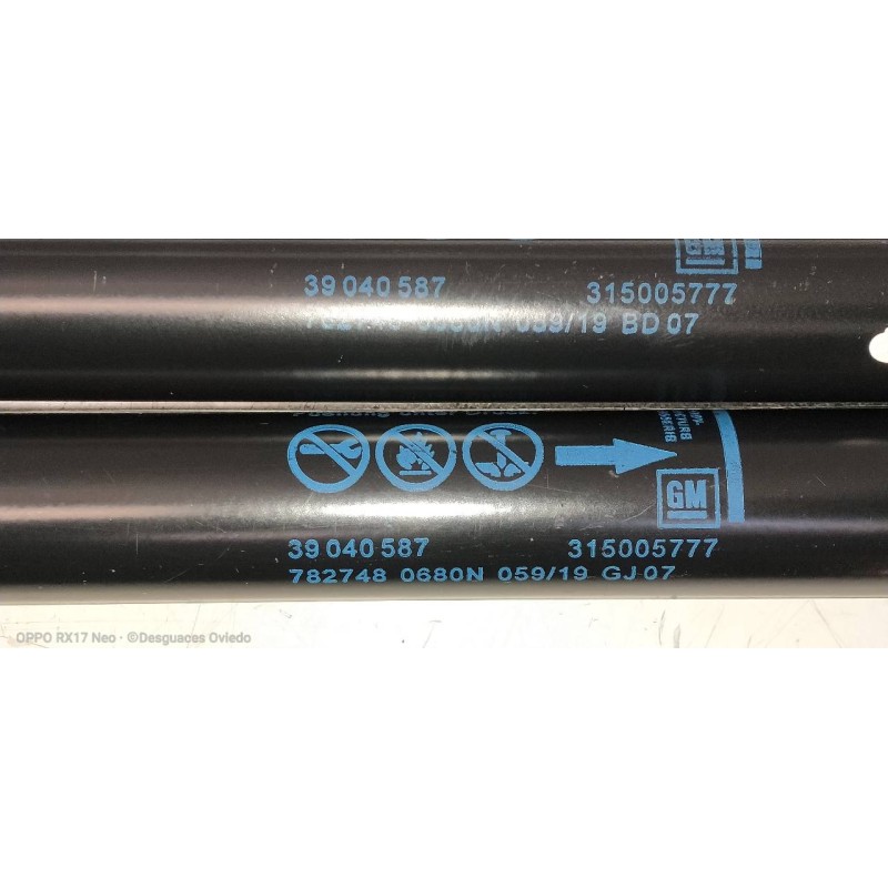 Recambio de amortiguadores maletero / porton para opel zafira (c) excellence start/stop referencia OEM IAM 39040587 315005777 