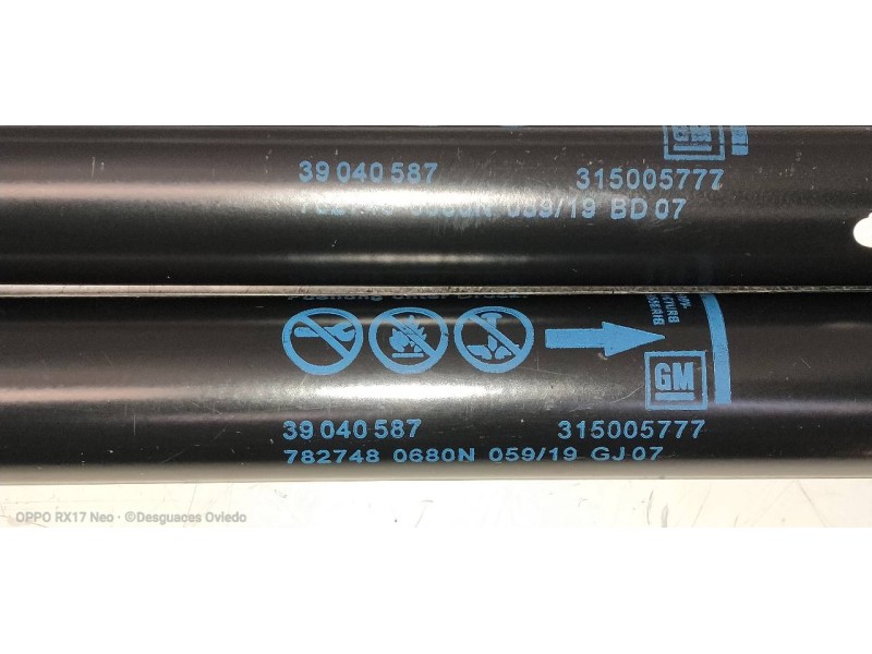 Recambio de amortiguadores maletero / porton para opel zafira (c) excellence start/stop referencia OEM IAM 39040587 315005777 