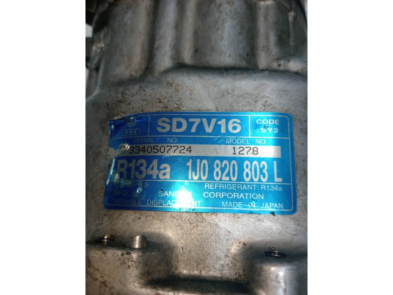 Recambio de compresor aire acondicionado para seat toledo (1m2) select referencia OEM IAM SD7V161278 1J0820803L 