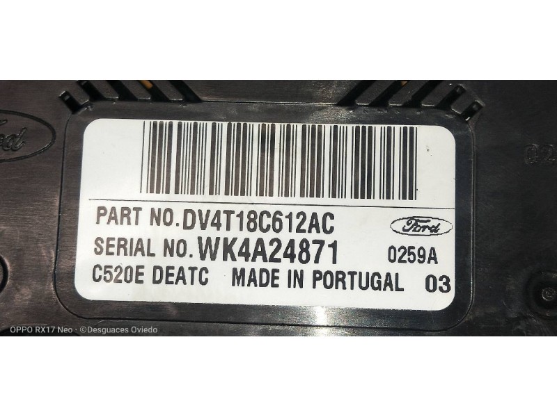 Recambio de mando calefaccion / aire acondicionado para ford kuga (cbs) titanium referencia OEM IAM DV4T18C612AC  