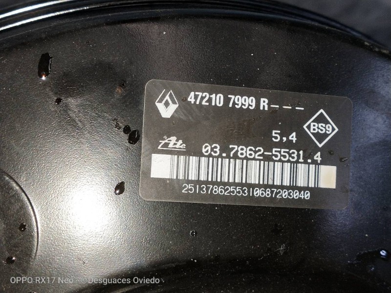 Recambio de servofreno para dacia duster ii comfort referencia OEM IAM 03786255314 472107999R 