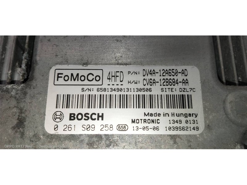 Recambio de centralita motor uce para ford kuga (cbs) titanium referencia OEM IAM 0261S09258 DV4A12A650AD CV6A12B684AA 