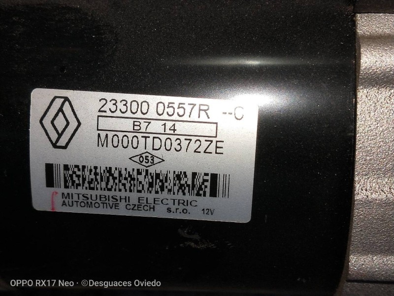 Recambio de motor arranque para dacia duster ii comfort referencia OEM IAM M000TD0372ZE 233000557R 