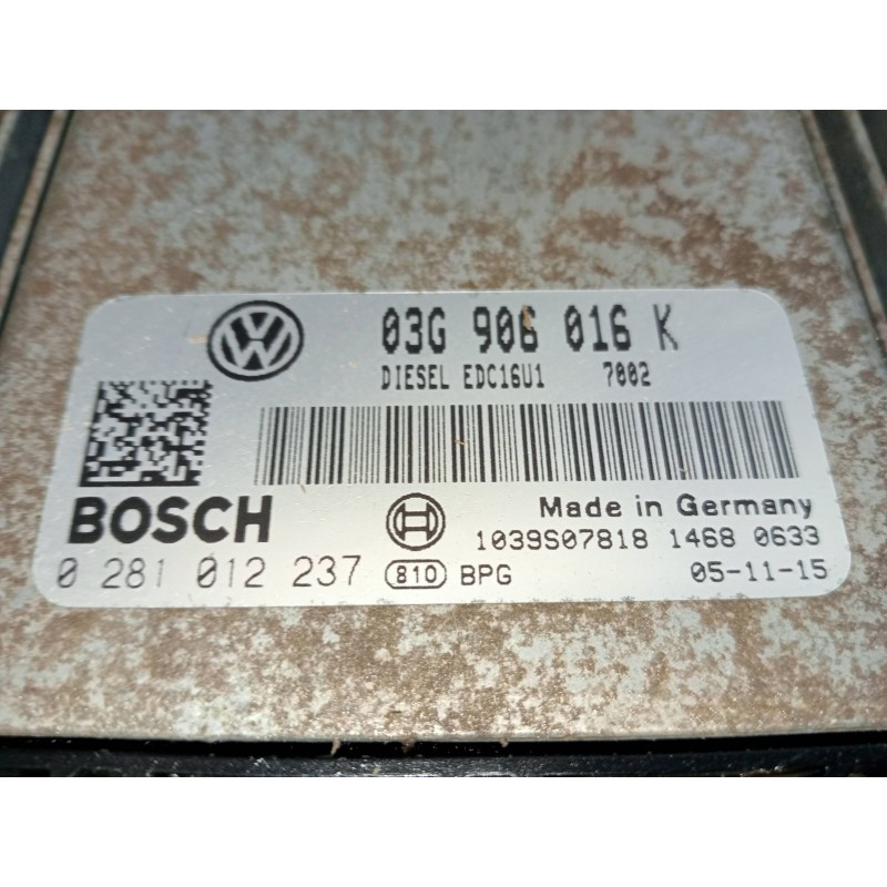 Recambio de centralita motor uce para skoda octavia berlina (1z3) 1.9 tdi referencia OEM IAM 0281012237 03G906016K 