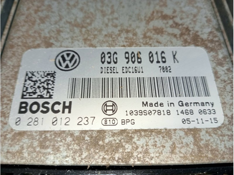 Recambio de centralita motor uce para skoda octavia berlina (1z3) 1.9 tdi referencia OEM IAM 0281012237 03G906016K 