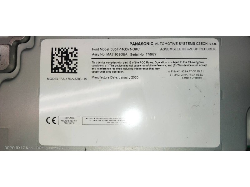 Recambio de modulo electronico para ford focus turnier active referencia OEM IAM 5U5T14G371GKC CLMJM9E1AEA 