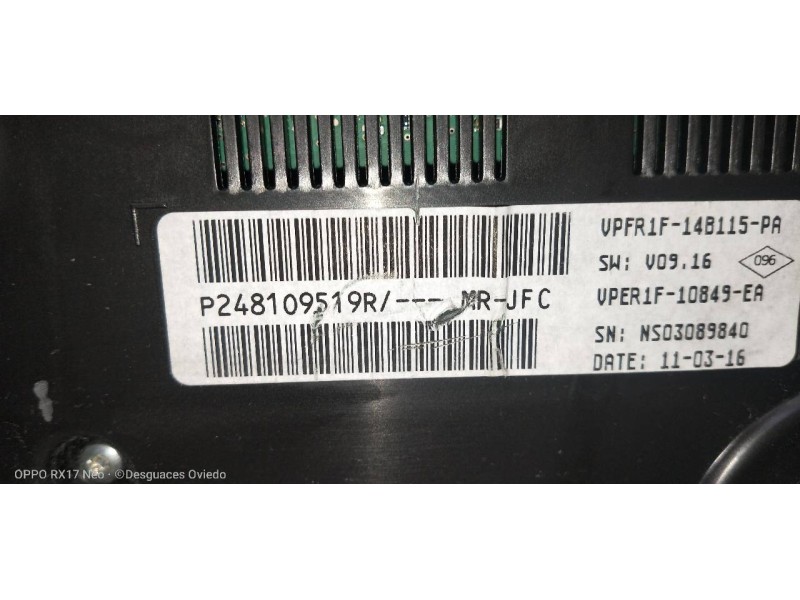 Recambio de cuadro instrumentos para renault espace v intens referencia OEM IAM P248109519R VPFR1F14B115PA 