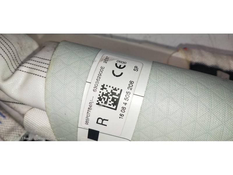 Recambio de airbag cortina delantero derecho para renault espace v intens referencia OEM IAM 985P07784R 630362900E 