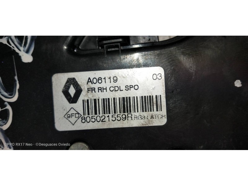 Recambio de motor cierre centralizado delantero derecho para renault espace v intens referencia OEM IAM 805021559R  