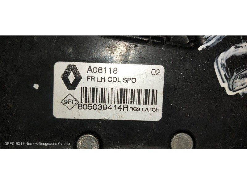 Recambio de motor cierre centralizado delantero izquierdo para renault espace v intens referencia OEM IAM 805039414R  
