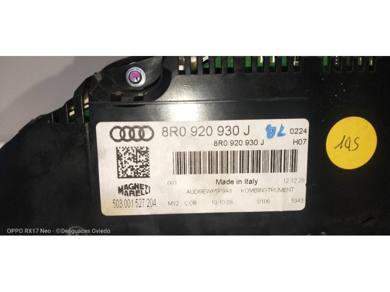 Recambio de cuadro instrumentos para audi q5 (8r) 3.0 tdi referencia OEM IAM 8R0920930J 503001527204 