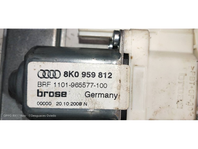 Recambio de elevalunas trasero derecho para audi q5 (8r) 3.0 tdi referencia OEM IAM 8R0839462B 8K0959812 