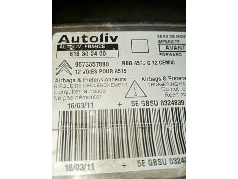 Recambio de centralita airbag para citroen c3 selection referencia OEM IAM 9673657880 618300400 