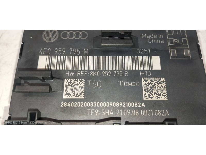Recambio de modulo electronico para audi q5 (8r) 3.0 tdi referencia OEM IAM 4F0959795M 8K0959795B 