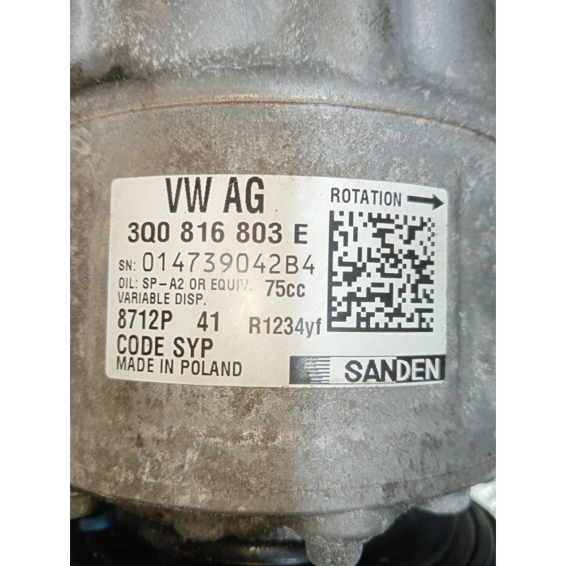 Recambio de compresor aire acondicionado para audi a1 sportback (gba) 25 tfsi adrenalin referencia OEM IAM 3Q0816803E 014739042B