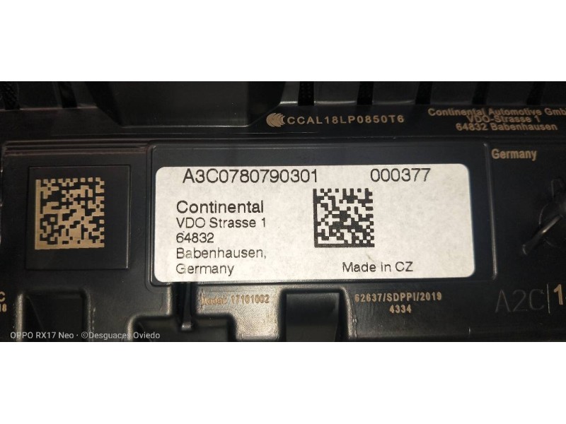 Recambio de cuadro instrumentos para audi a1 sportback (gba) 25 tfsi adrenalin referencia OEM IAM 82A920710D A3C0780790301 