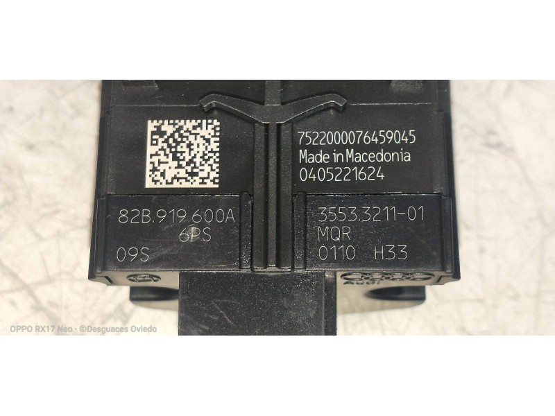 Recambio de mando multifuncion para audi a1 sportback (gba) 25 tfsi adrenalin referencia OEM IAM 82B919600A  