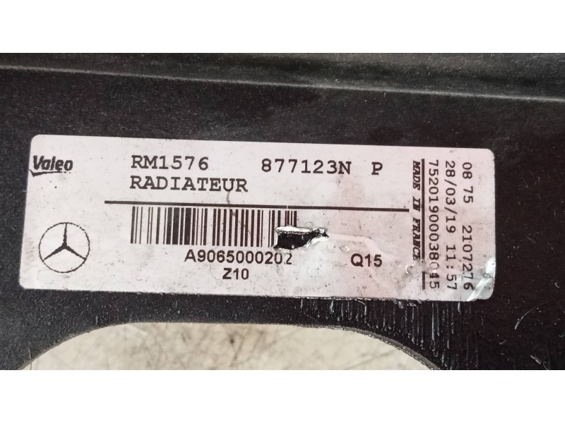 Recambio de radiador agua para mercedes sprinter iii furgón fwd 211/214 cdi fwd l1 (910.621) referencia OEM IAM A9065000202  