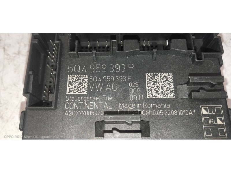 Recambio de modulo electronico para audi a1 sportback (gba) 25 tfsi adrenalin referencia OEM IAM 5Q4959393P A2C7770850200 