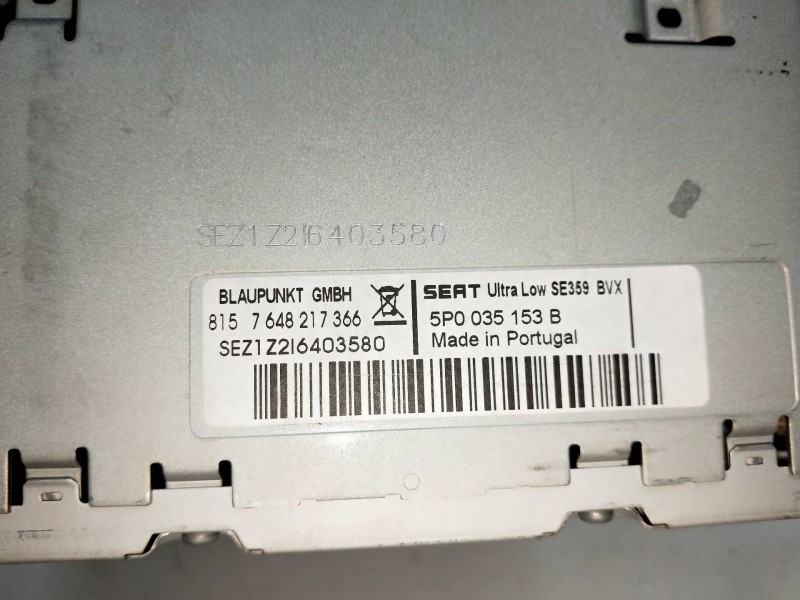 Recambio de sistema audio / radio cd para seat altea xl (5p5) reference referencia OEM IAM 5P0035153B  
