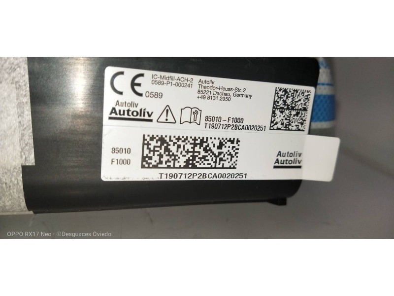 Recambio de airbag cortina delantero izquierdo para kia sportage drive plus 2wd referencia OEM IAM 85010F1000  