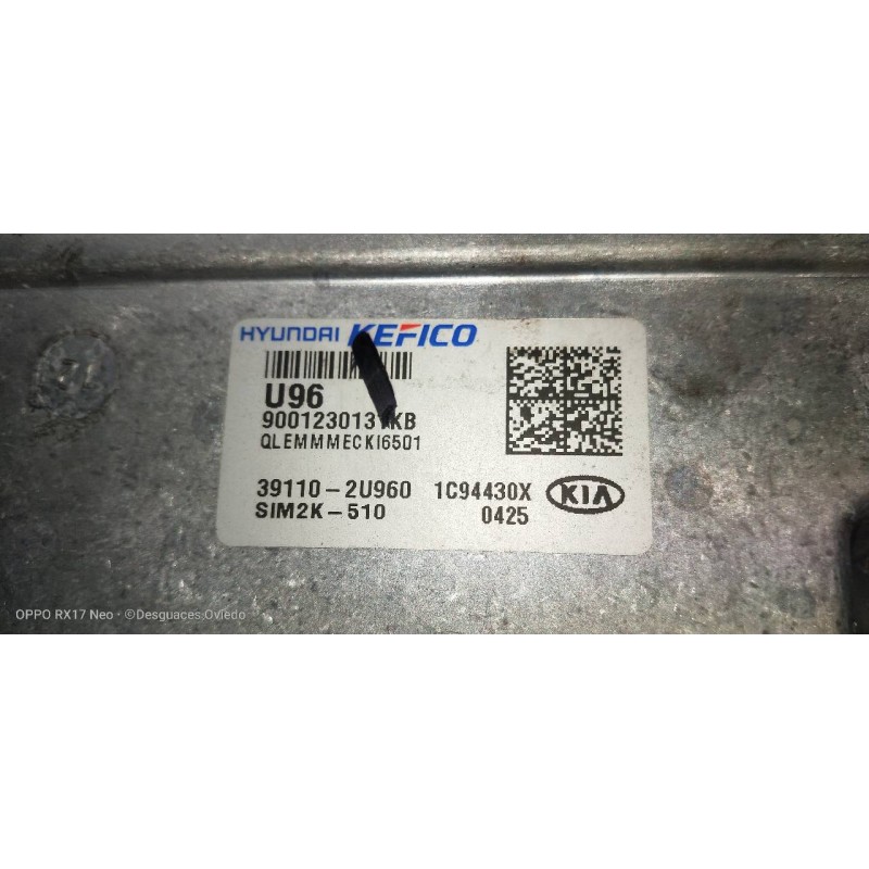 Recambio de centralita motor uce para kia sportage drive plus 2wd referencia OEM IAM 391102U960 391112U960 SIM2K510 