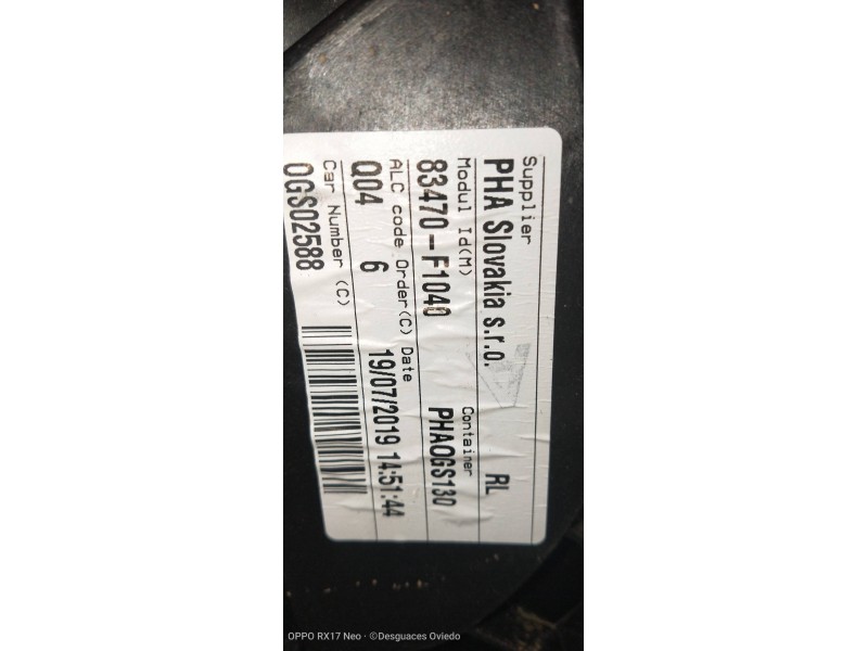 Recambio de elevalunas trasero izquierdo para kia sportage drive plus 2wd referencia OEM IAM 83470F1040 83450F1000 
