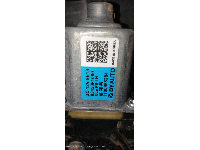 Recambio de elevalunas trasero izquierdo para kia sportage drive plus 2wd referencia OEM IAM 83470F1040 83450F1000 