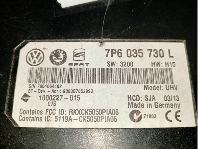 Recambio de modulo electronico para volkswagen polo (6r1) crosspolo referencia OEM IAM 7P6035730L  