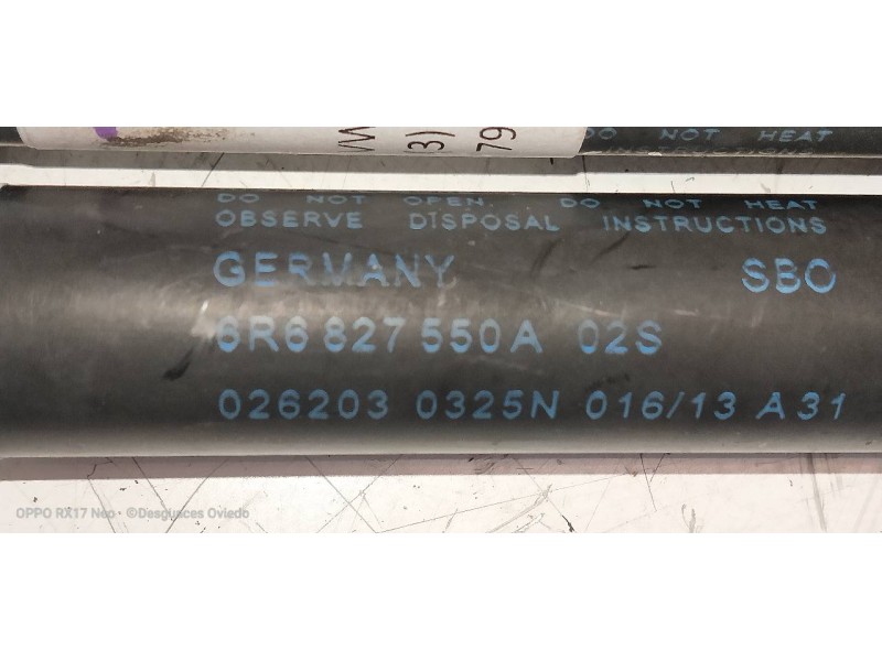 Recambio de amortiguadores maletero / porton para volkswagen polo (6r1) crosspolo referencia OEM IAM 6R6827550A  