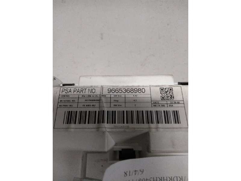 Recambio de cuadro instrumentos para citroen c5 berlina 2.0 hdi fap cat (rhr / dw10bted4) referencia OEM IAM 9665368980 PE000300
