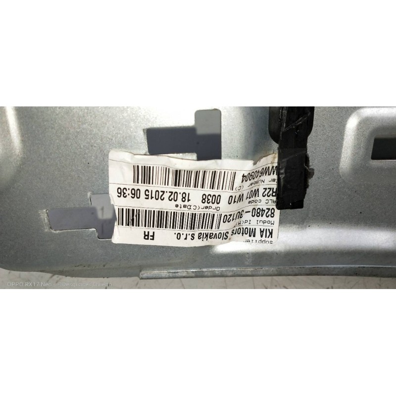 Recambio de elevalunas delantero derecho para kia sportage drive 4x2 referencia OEM IAM 824803U120  