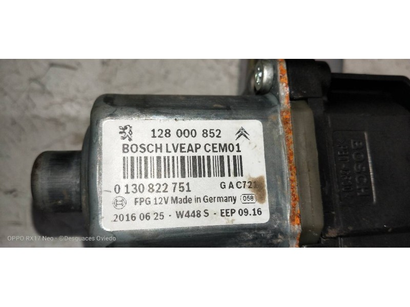 Recambio de elevalunas trasero izquierdo para citroen c5 berlina feel edition referencia OEM IAM 0130822751 128000852 4P