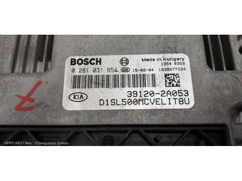 Recambio de centralita motor uce para kia sportage drive 4x2 referencia OEM IAM 0281031654 391202A053 