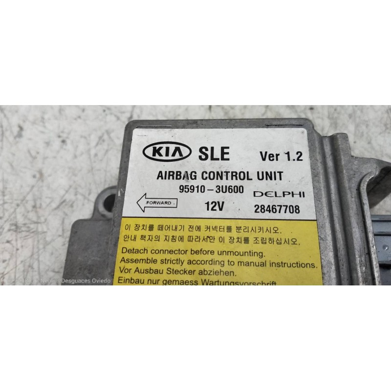 Recambio de centralita airbag para kia sportage drive 4x2 referencia OEM IAM 959103U600  