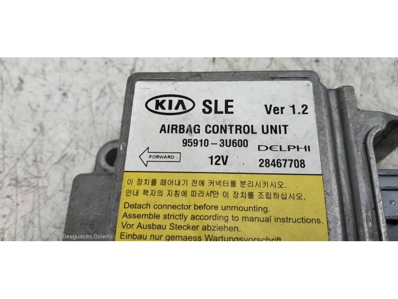 Recambio de centralita airbag para kia sportage drive 4x2 referencia OEM IAM 959103U600  