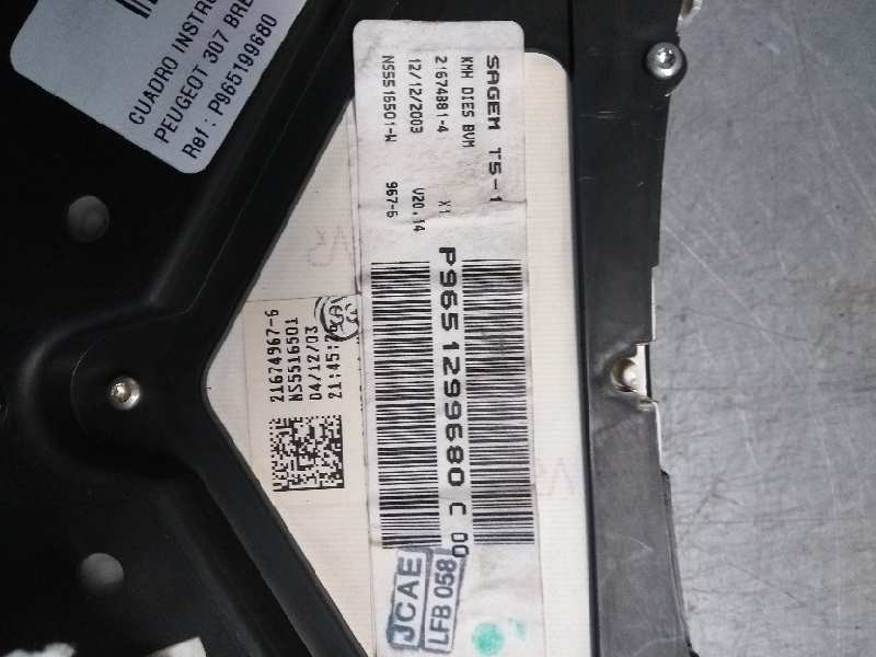 Recambio de cuadro instrumentos para peugeot 307 break / sw (s1) 2.0 hdi fap cat referencia OEM IAM P9651299680 C00 NS5516501W