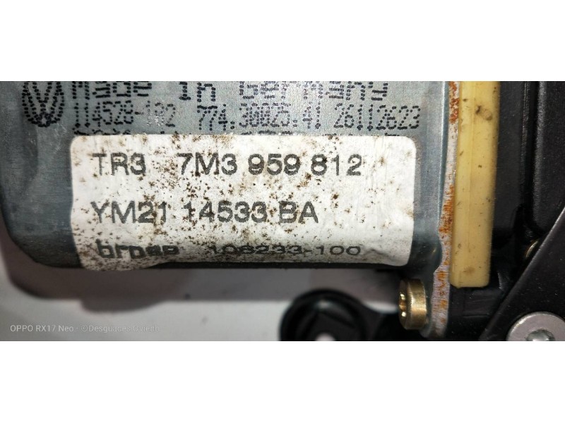 Recambio de elevalunas trasero derecho para volkswagen sharan (7m6/7m9) comfortline referencia OEM IAM 7M3959812  