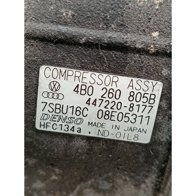 Recambio de compresor aire acondicionado para audi a6 berlina (4b2) 2.4 quattro referencia OEM IAM 4472208177 4B0260805B 7SBU16C