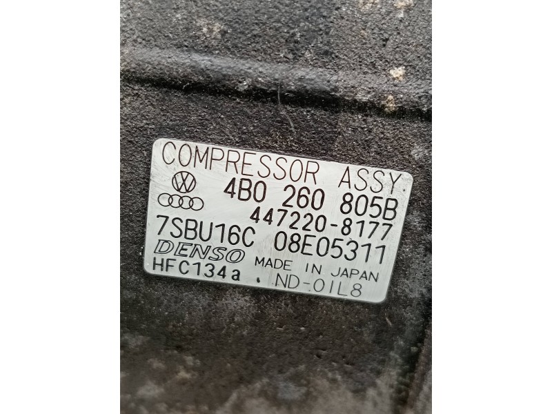 Recambio de compresor aire acondicionado para audi a6 berlina (4b2) 2.4 quattro referencia OEM IAM 4472208177 4B0260805B 7SBU16C